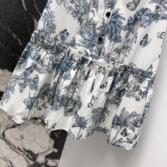 Ink painting pattern sleeveless dress