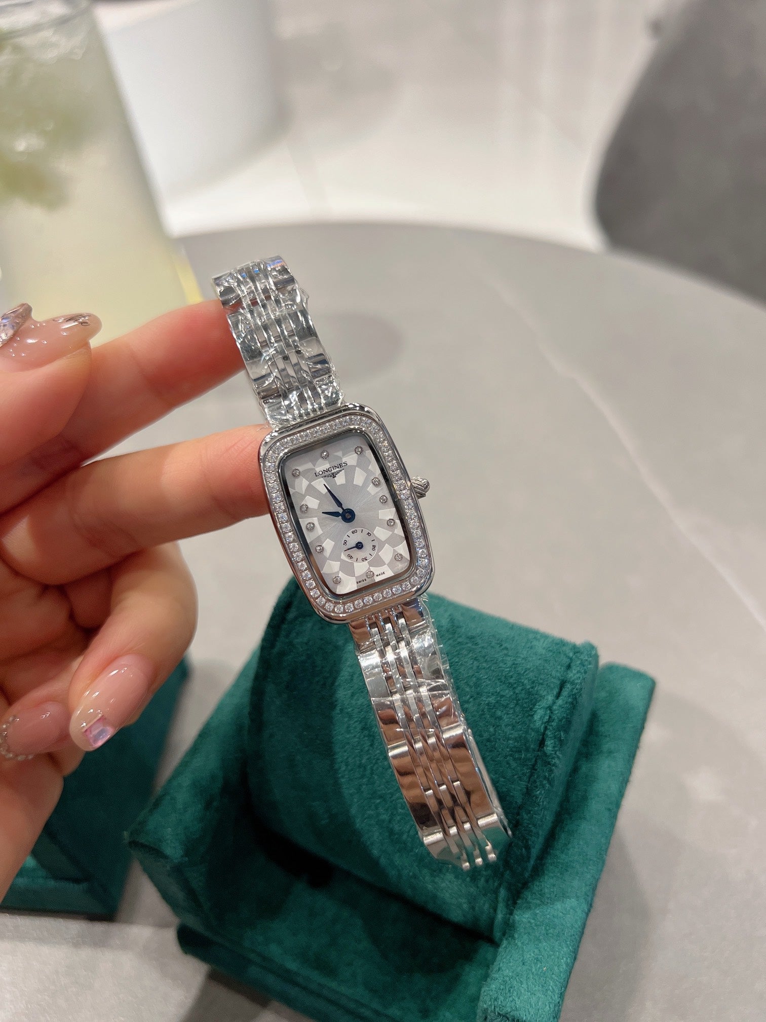 Diamond Square Dial Watch