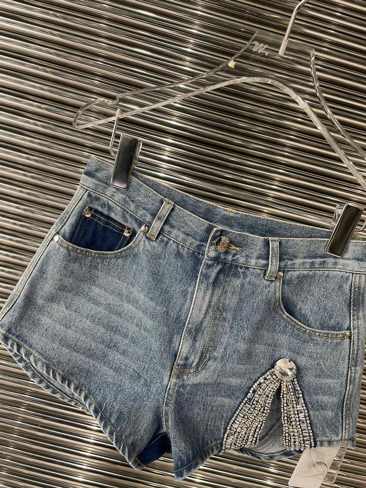 Popular niche heavy-duty hot-drilled denim shorts