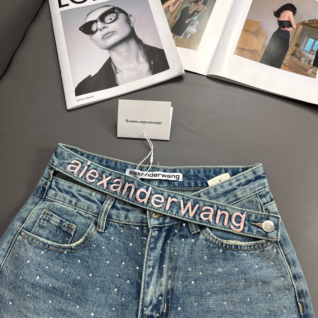 Classic Lettering Denim Shorts