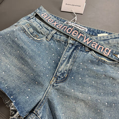 Classic Lettering Denim Shorts