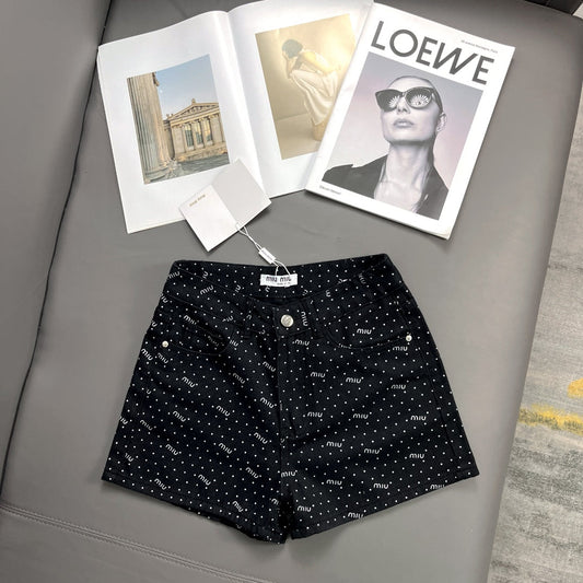 Polka dot logo lettering jeans
