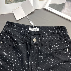 Polka dot logo lettering jeans