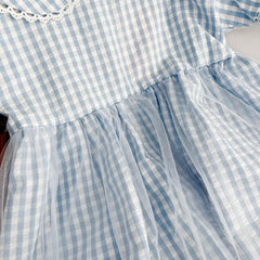 Blue plaid princess dress