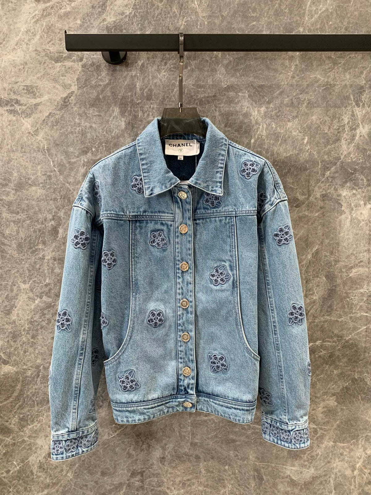 Embroidered denim jacket