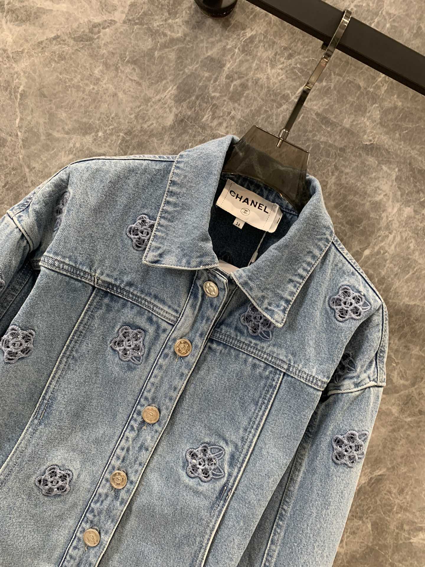 Embroidered denim jacket