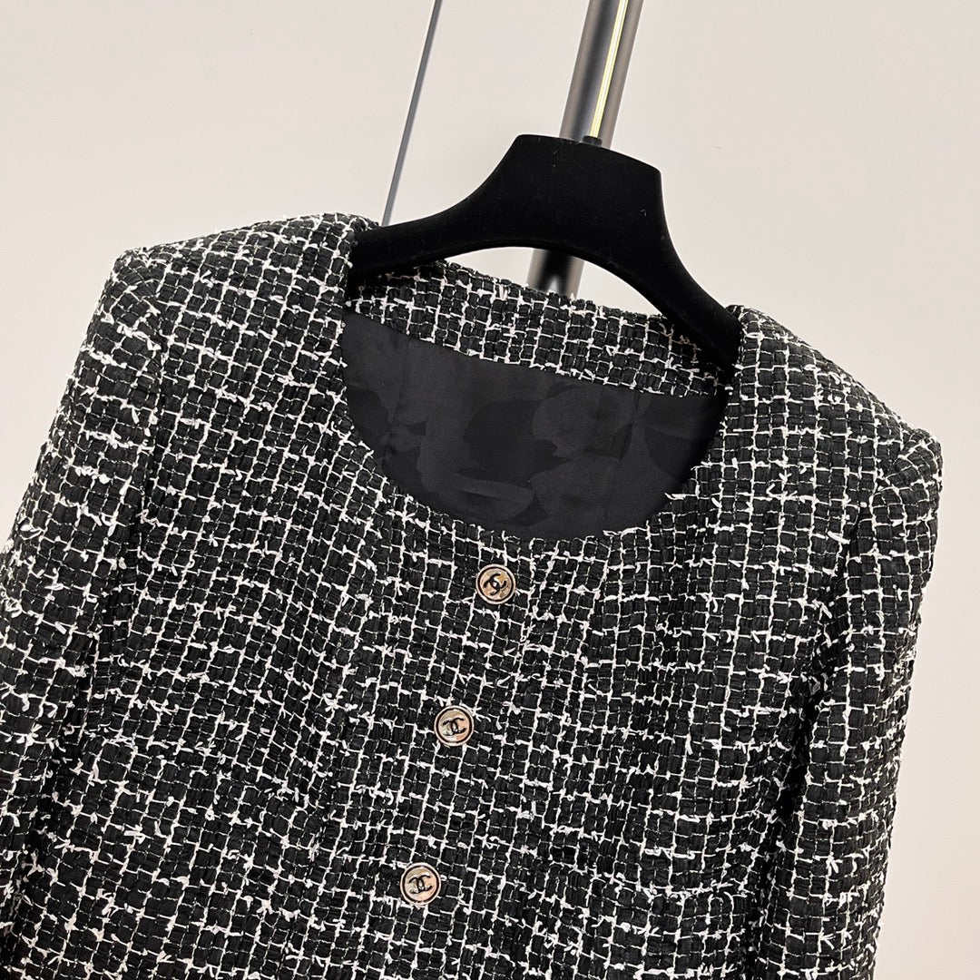 Soft tweed jacket in tartan