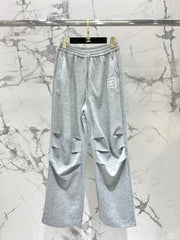 Tight waist straight-leg plush sweatpants