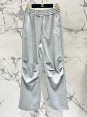 Tight waist straight-leg plush sweatpants