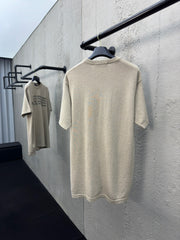 Lettering distressed color short sleeves