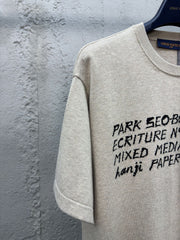 Lettering distressed color short sleeves