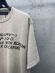 Lettering distressed color short sleeves
