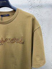 Hemp rope letter short sleeves