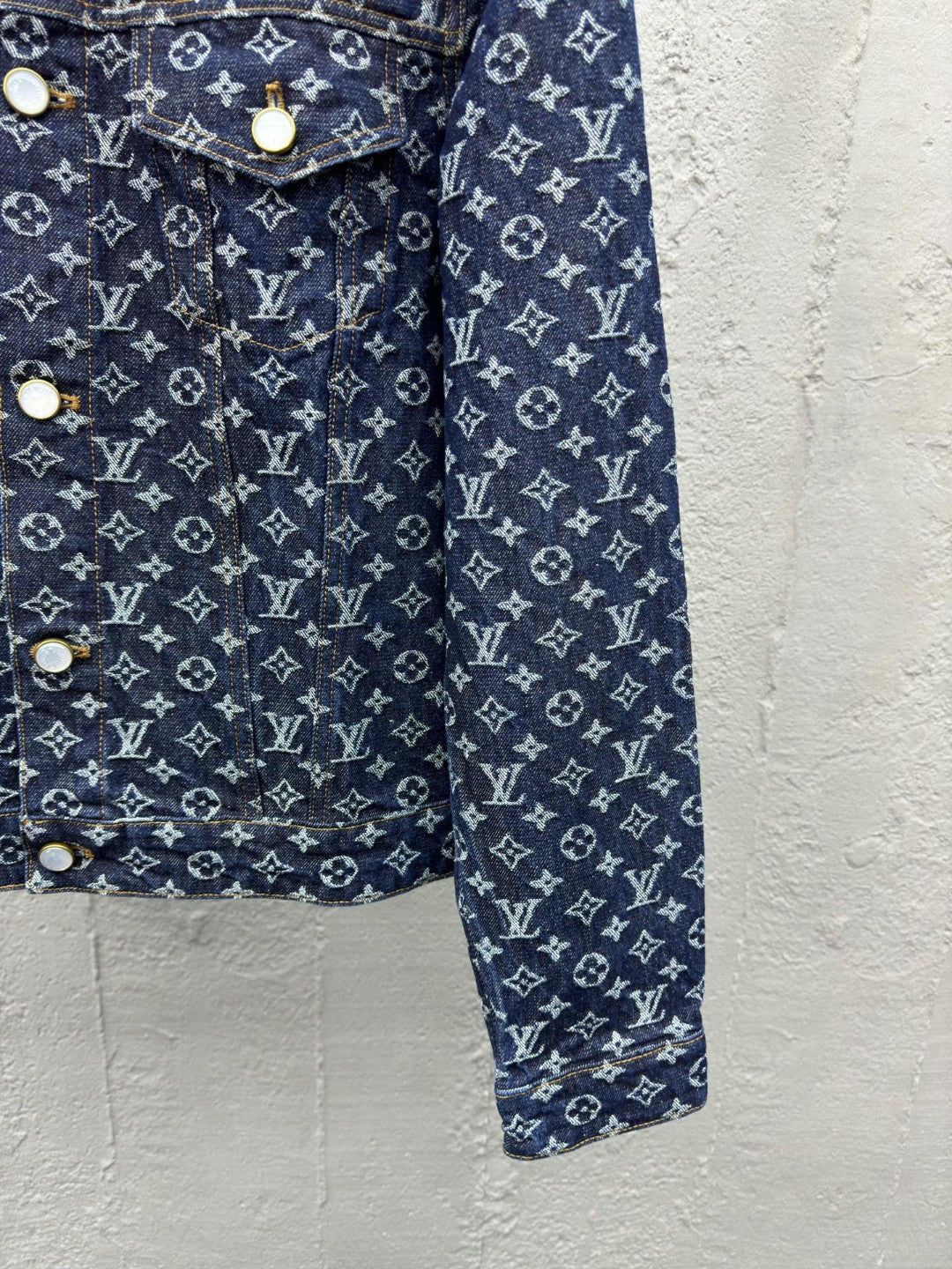 Pearl Button Full Print Jeans