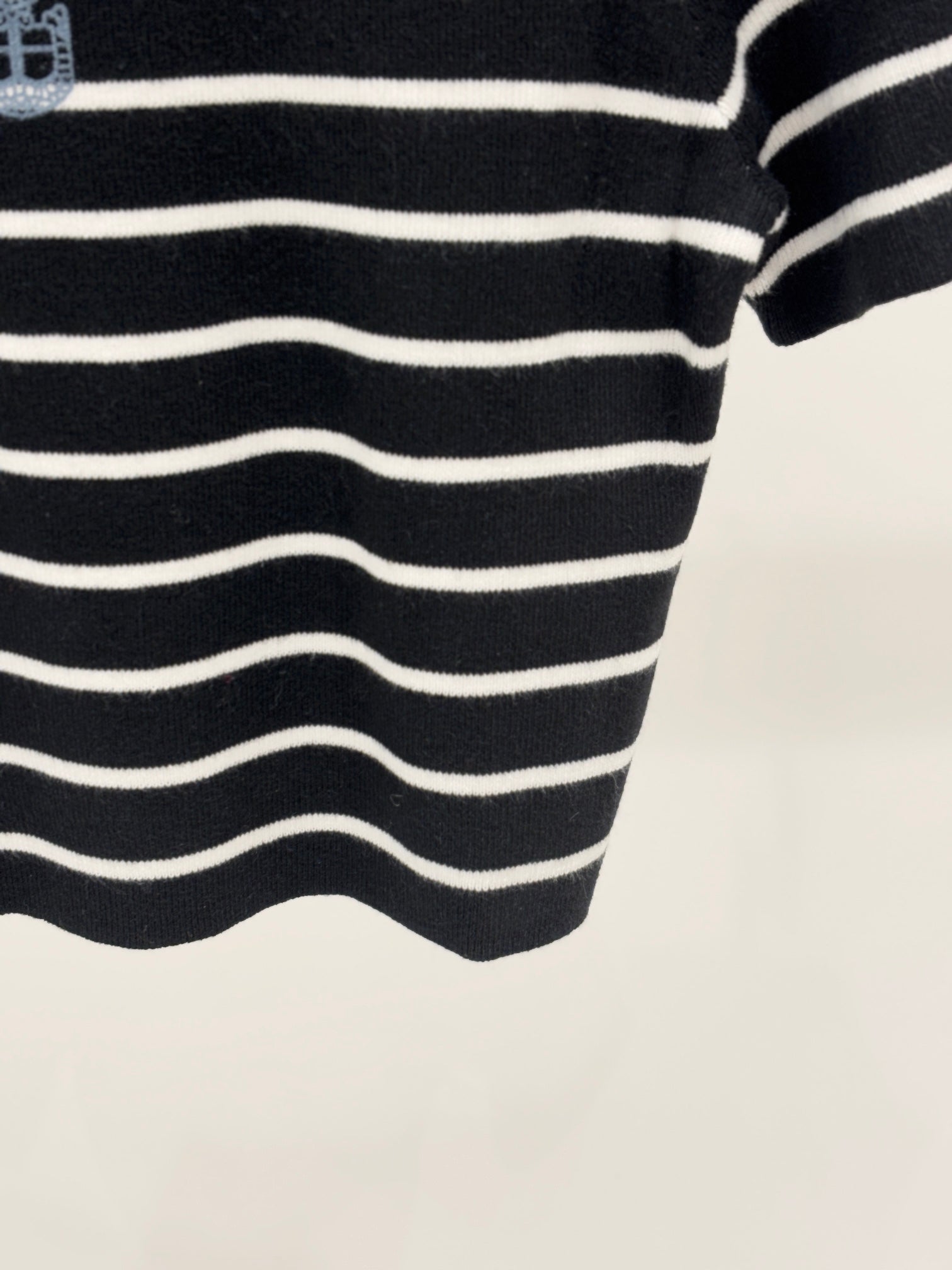 Round neck color matching striped print simple knitted short sleeves