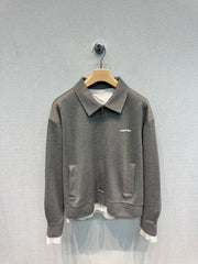 Preppy style fake two piece coat