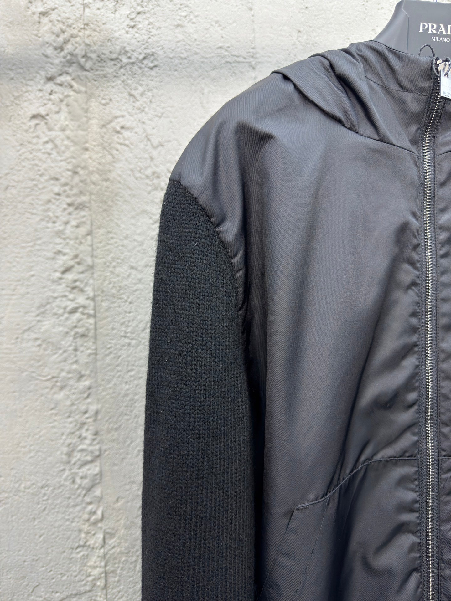 Wool splicing nylon jacket