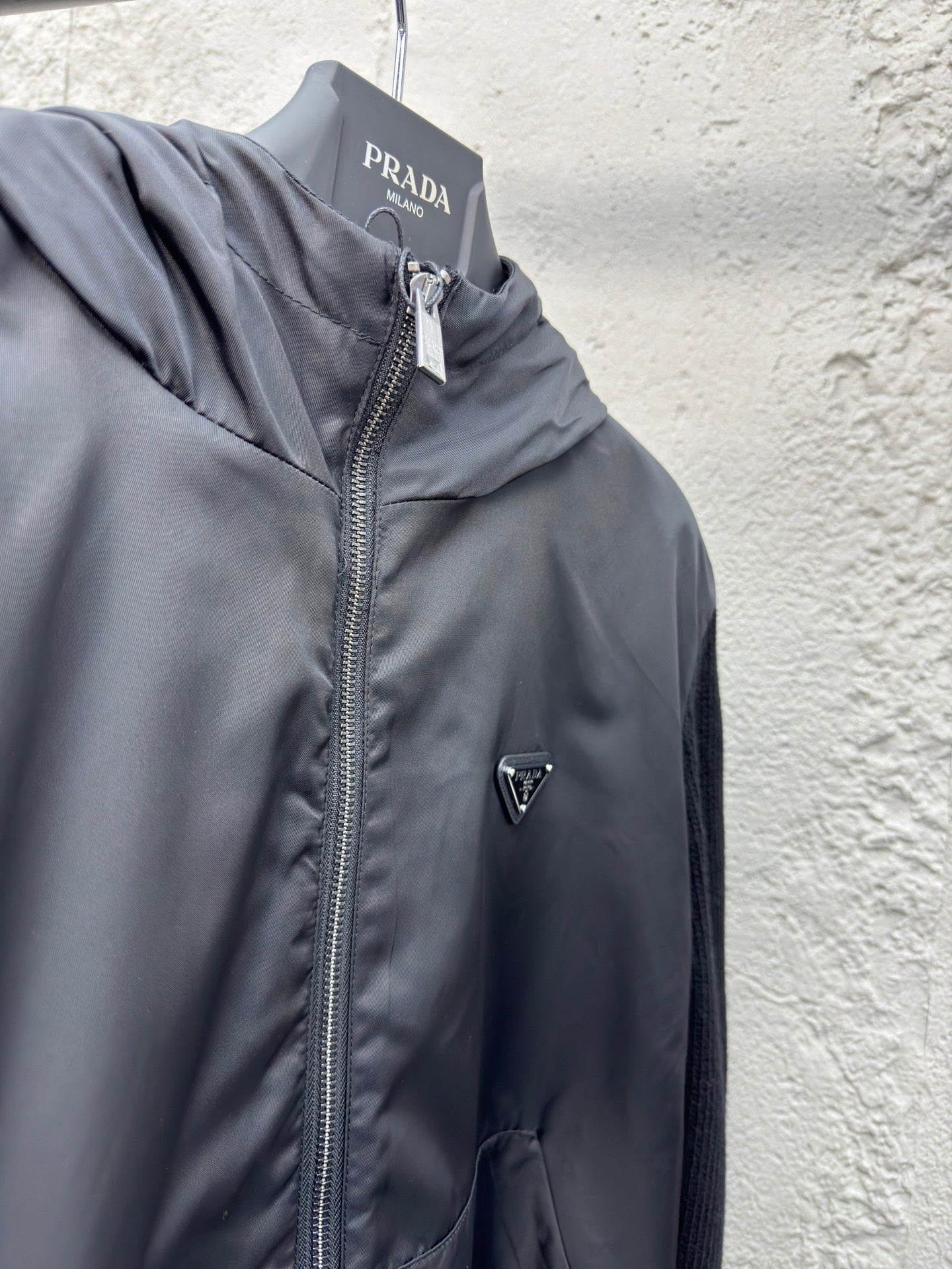 Wool splicing nylon jacket