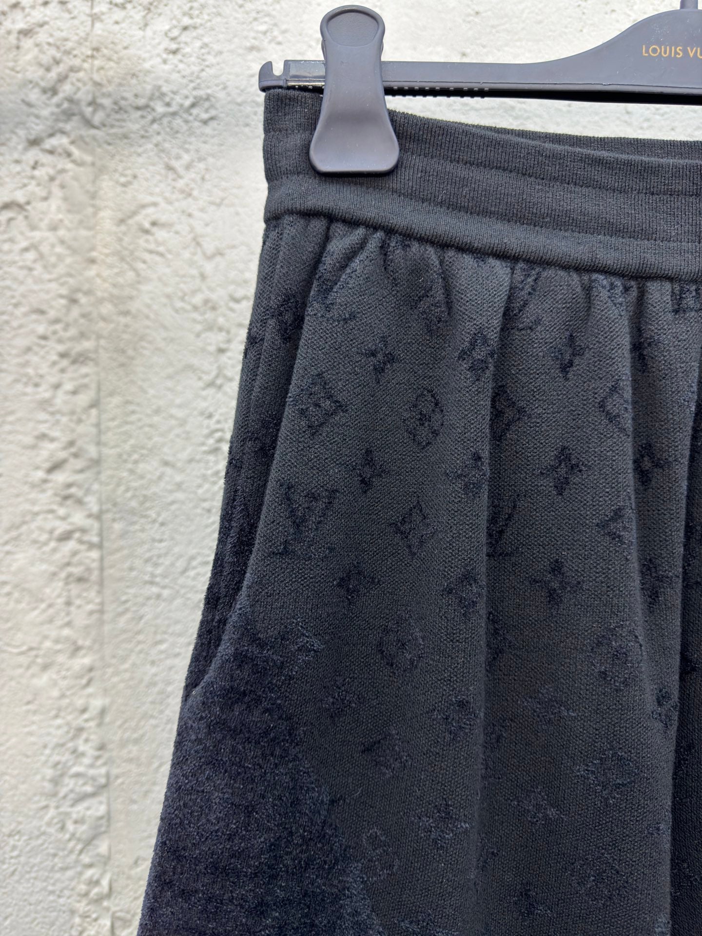 Spliced jacquard wool shorts