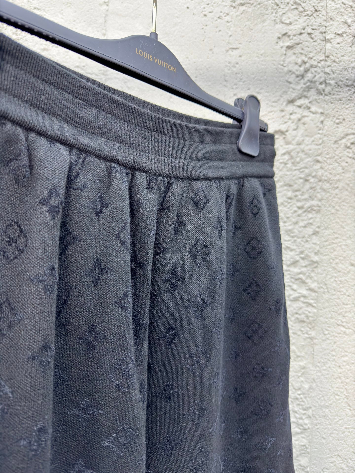 Spliced jacquard wool shorts