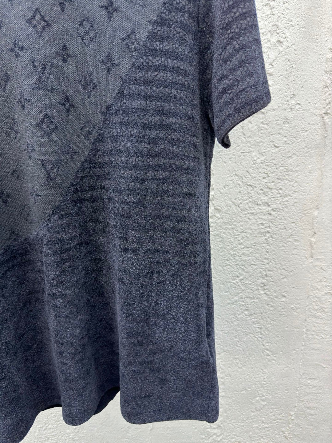 Spliced jacquard wool short sleeves