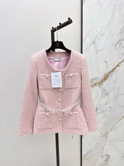 The latest cherry blossom pink braided jacket