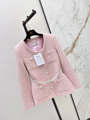 The latest cherry blossom pink braided jacket