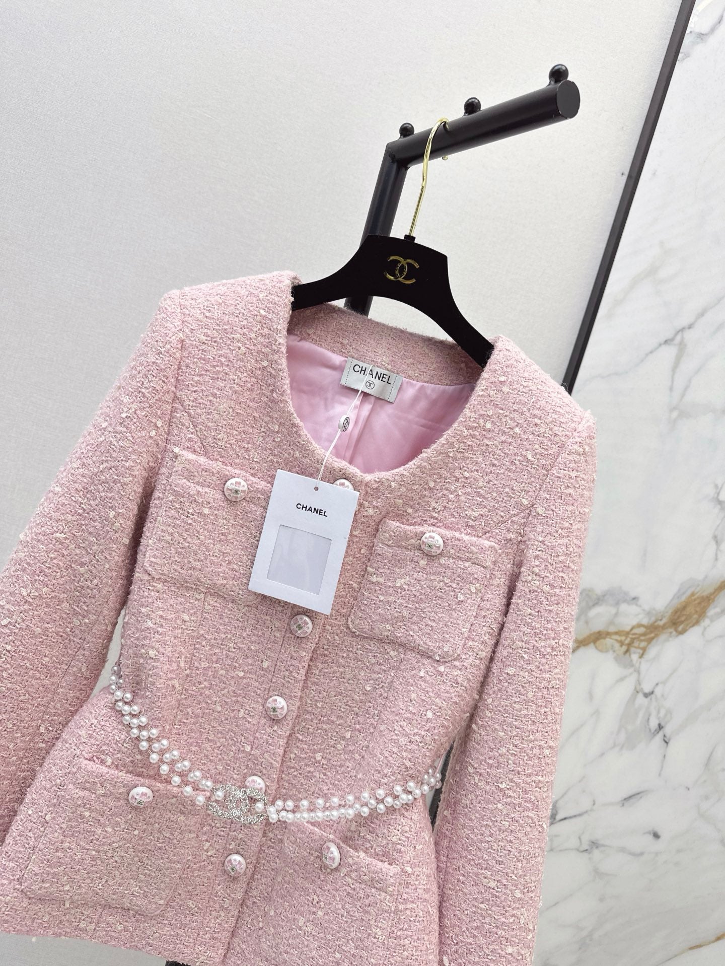 The latest cherry blossom pink braided jacket