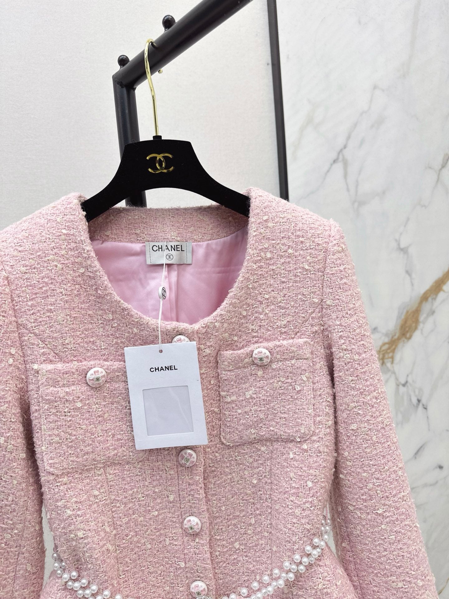 The latest cherry blossom pink braided jacket