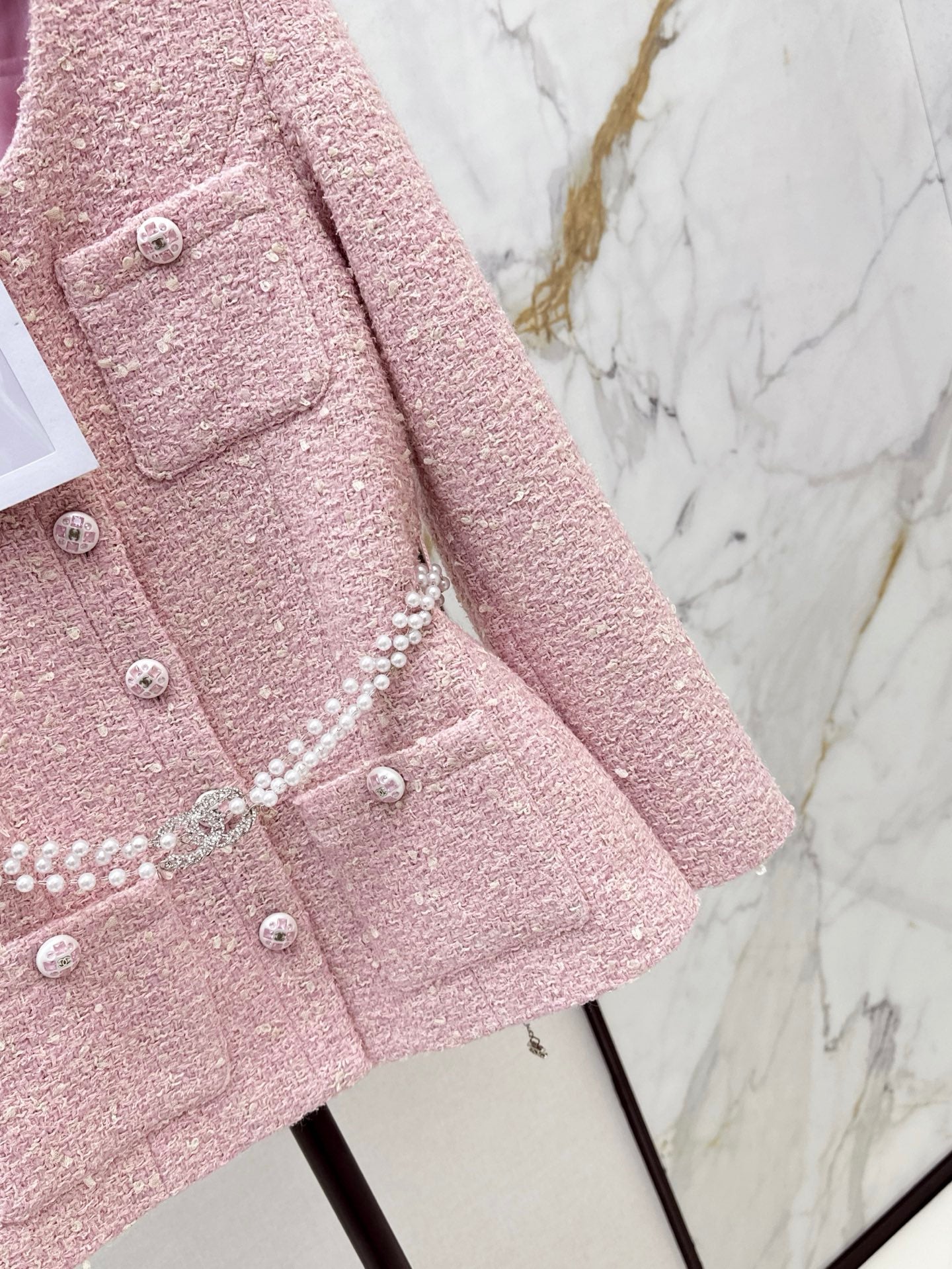 The latest cherry blossom pink braided jacket