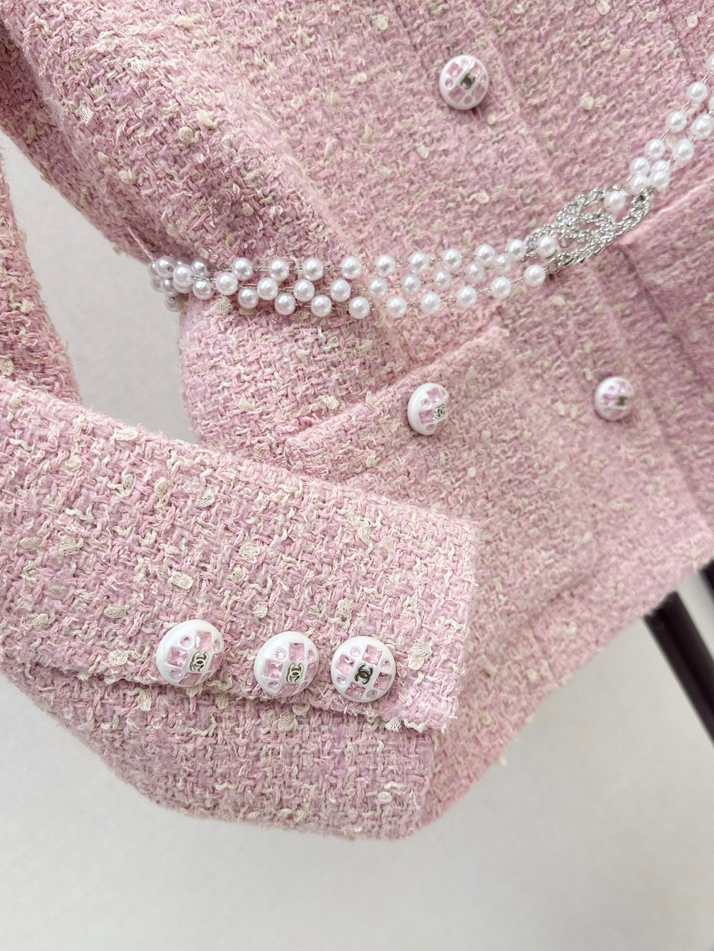 The latest cherry blossom pink braided jacket