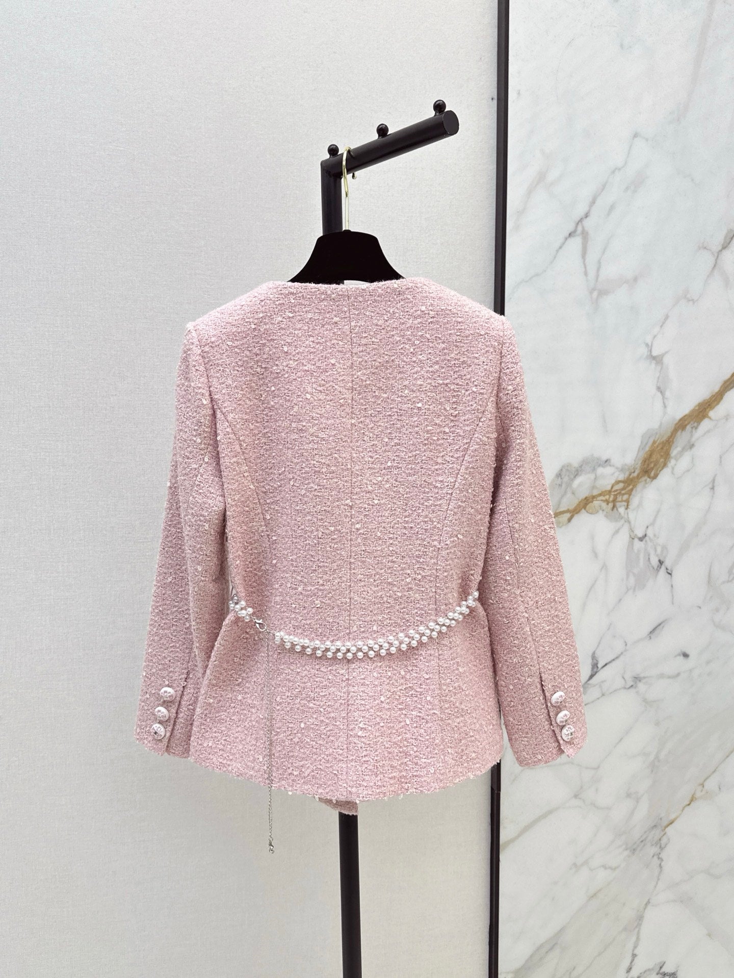 The latest cherry blossom pink braided jacket