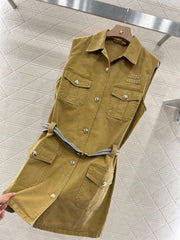Embroidered waistcoat dress