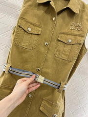 Embroidered waistcoat dress
