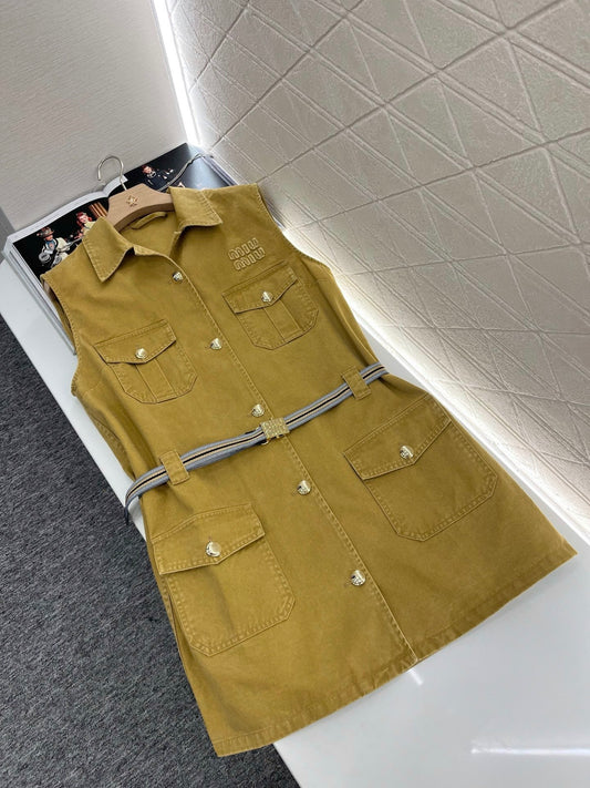Embroidered waistcoat dress