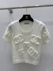 Knitted crew neck short sleeves