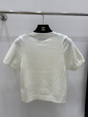 Knitted crew neck short sleeves