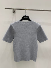 Classic knitted crew neck short sleeves