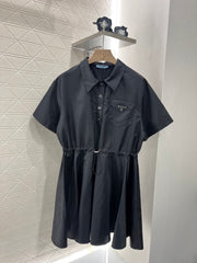 Casual drawstring workwear dress