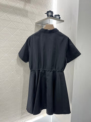 Casual drawstring workwear dress