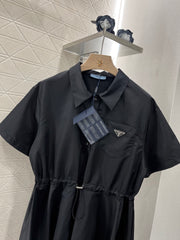 Casual drawstring workwear dress
