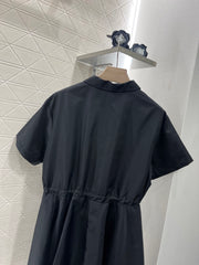 Casual drawstring workwear dress