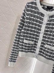 Striped knitted cardigan