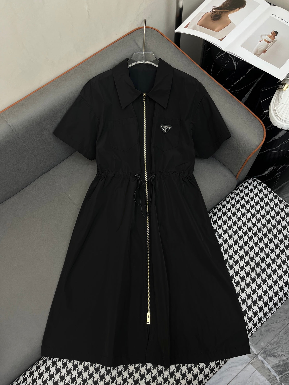 Nylon Lapel Dress