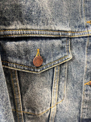 Lapel short denim jacket