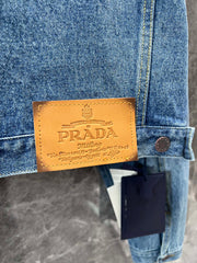 Lapel short denim jacket