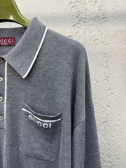 Contrast color knitted pullover sweater