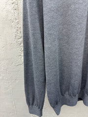 Contrast color knitted pullover sweater