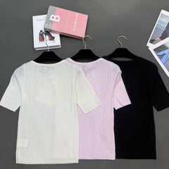 Short-sleeved elastic slim fit