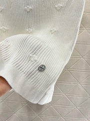 Three-dimensional crochet knitted short-sleeved top